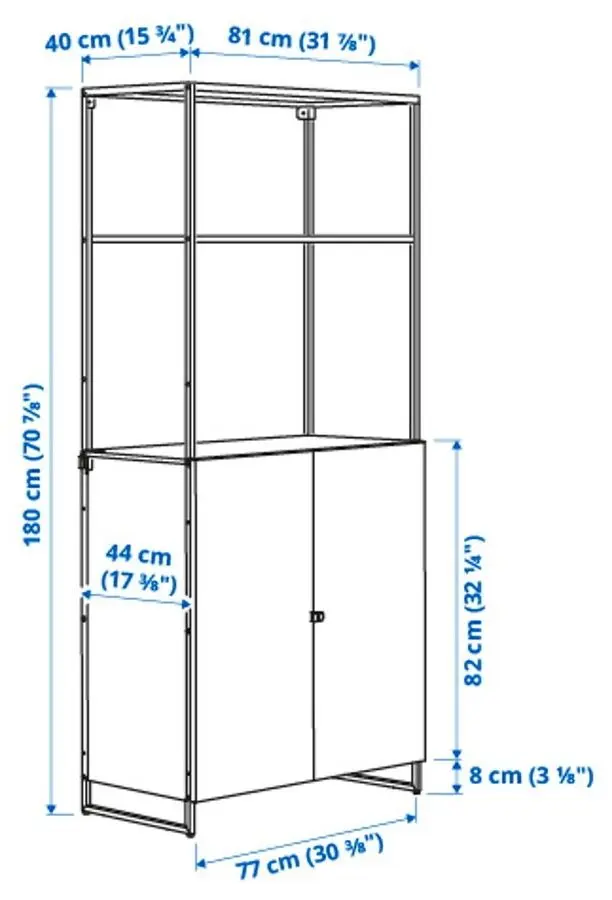 Etajera Ikea Jostein 81x44x180 (Alb)