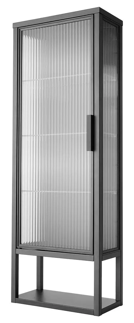 Dulap suspendat Ikea Mossjon 36x18x102 (Antracit/Transparent)