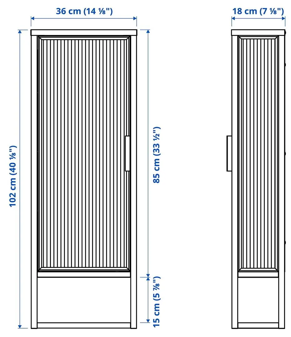 Dulap suspendat Ikea Mossjon 36x18x102 (Antracit/Transparent)