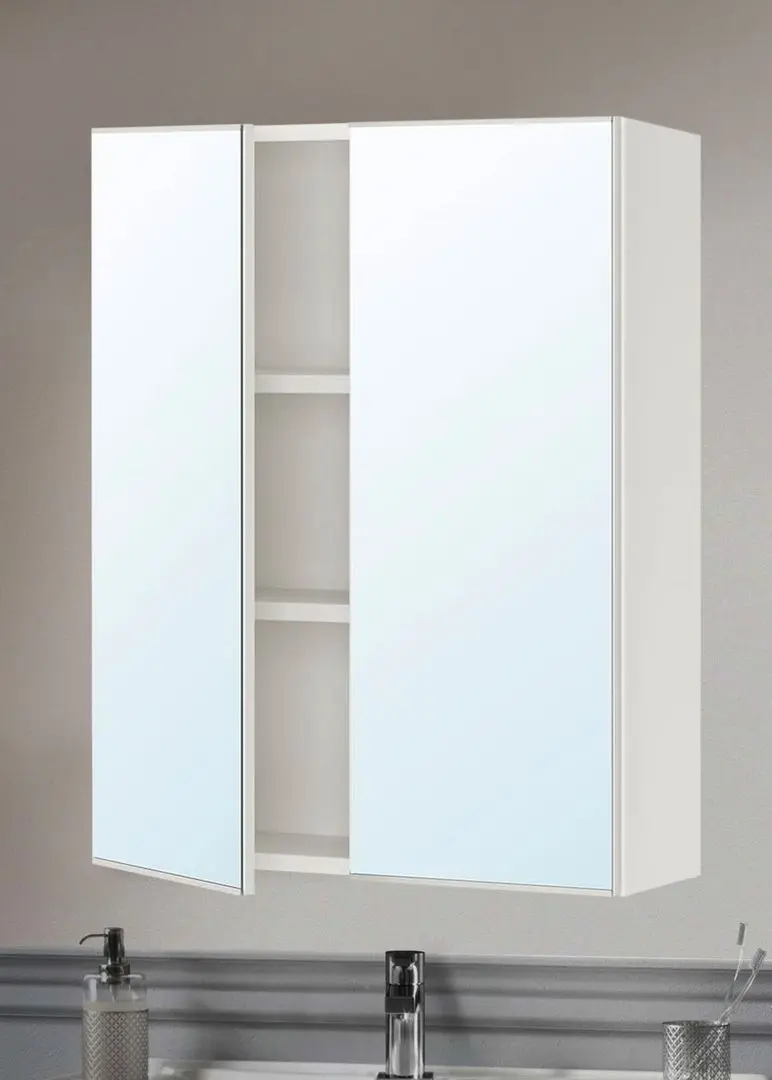 Шкаф с зеркалом Ikea Enhet 60x17x75 (Белый)