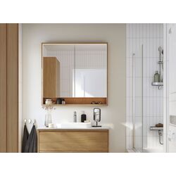 Dulap cu oglinda Ikea Faxalven iluminat integrat 100x15x95 (Aspect Stejar)