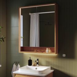 Dulap cu oglinda Ikea Faxalven iluminat integrat 100x15x95 (Aspect Stejar) Thumb