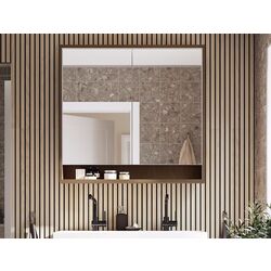 Dulap cu oglinda Ikea Faxalven iluminat integrat 100x15x95 (Maro/Aspect Stejar)