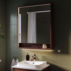 Dulap cu oglinda Ikea Faxalven iluminat integrat 80x15x95 (Maro/Aspect Stejar) Thumb