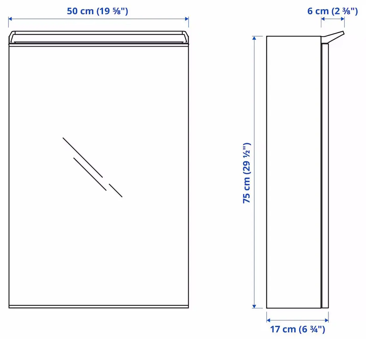 Dulap cu oglinda Ikea Treasjon 50x17x75 (Alb)