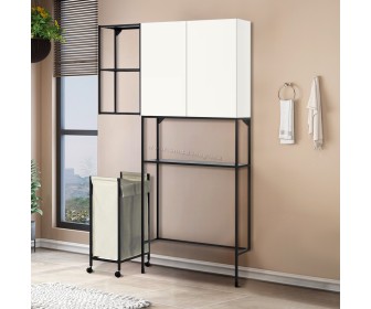 Шкаф Ikea Enhet 120x32x204 (Антрацит/Белый)