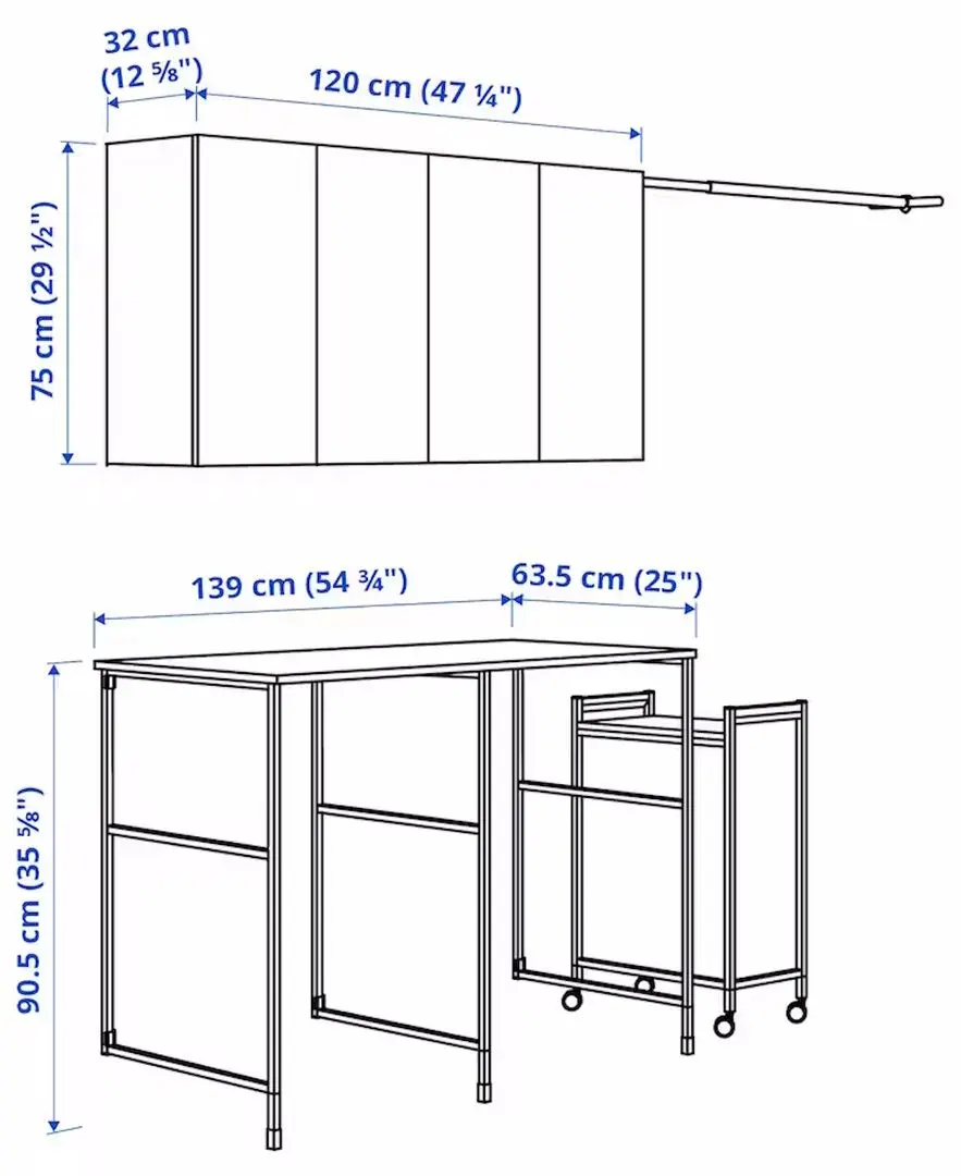 Set mobila pentru baie Ikea Enhet 139x63.5 (Alb) - 2
