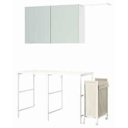 Set mobila pentru baie Ikea Enhet 139x63.5 (Alb/Gri-Verde Deschis) Thumb