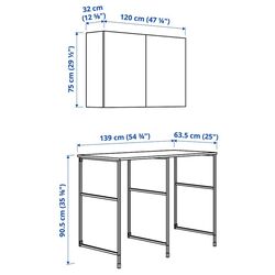 Sistem depozitare Ikea Enhet 139x63.5x90.5 (Antracit/Alb) Thumb