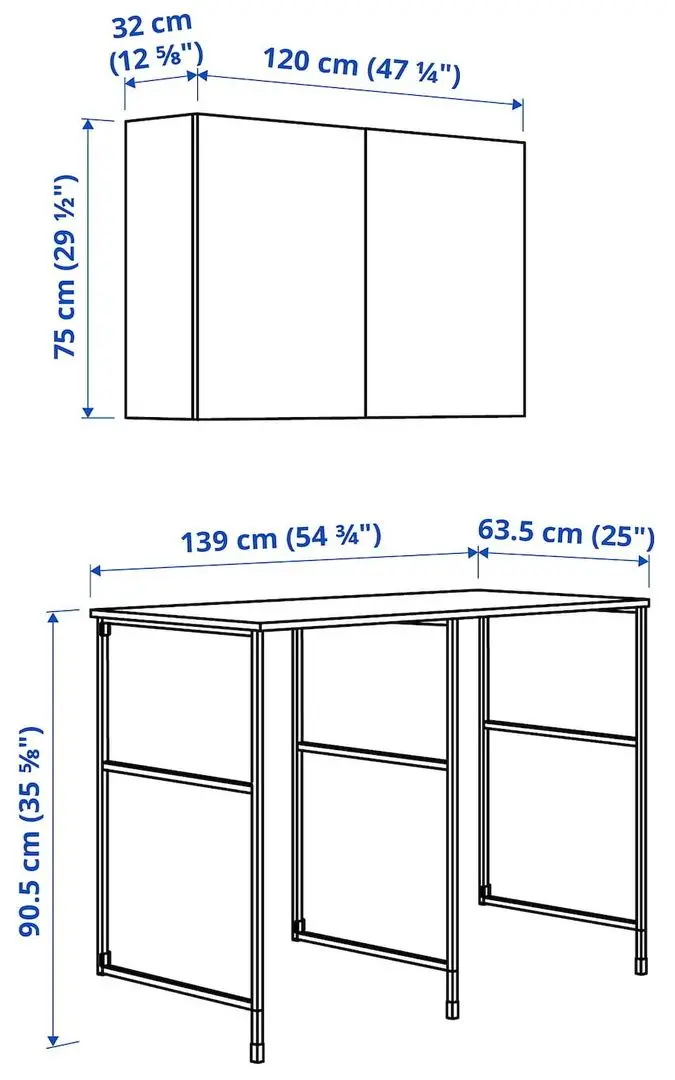 Set mobila pentru baie Ikea Enhet/Hemtrask 139x63.5x90.5 (Antracit/Gri)