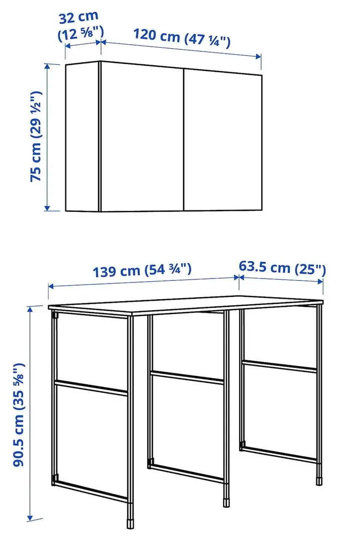 Set mobila pentru baie Ikea Enhet/Hemtrask 139x63.5x93.5 (Alb)