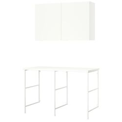 Set mobila pentru baie Ikea Enhet/Hemtrask 139x63.5x93.5 (Alb) Thumb