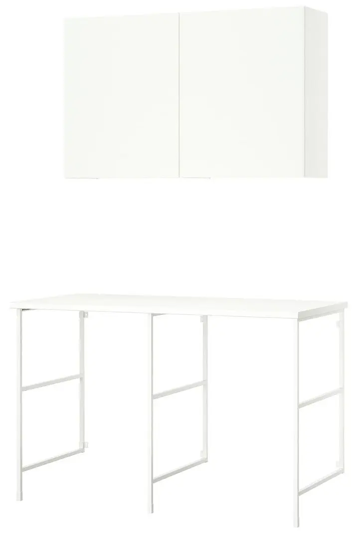 Set mobila pentru baie Ikea Enhet/Hemtrask 139x63.5x93.5 (Alb)