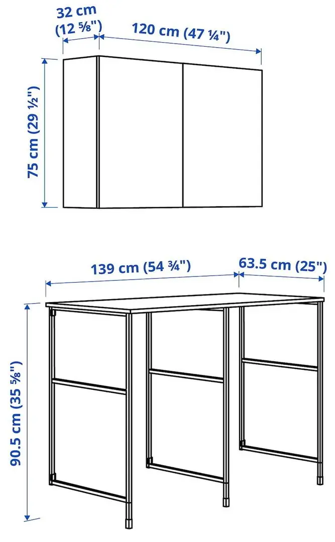 Set mobila pentru baie Ikea Enhet/Hemtrask 139x63.5x93.5 (Alb/Gri-Verde Deschis) - 4