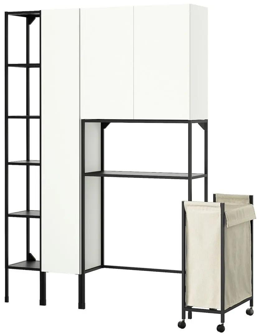 Sistem depozitare Ikea Enhet cos rufe 140x32x204 (Antracit/Alb)