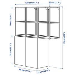 Система хранения Ikea Enhet подвесная рама/2 дверцы 120x32x150 (Белый/Под Дуб) Thumb