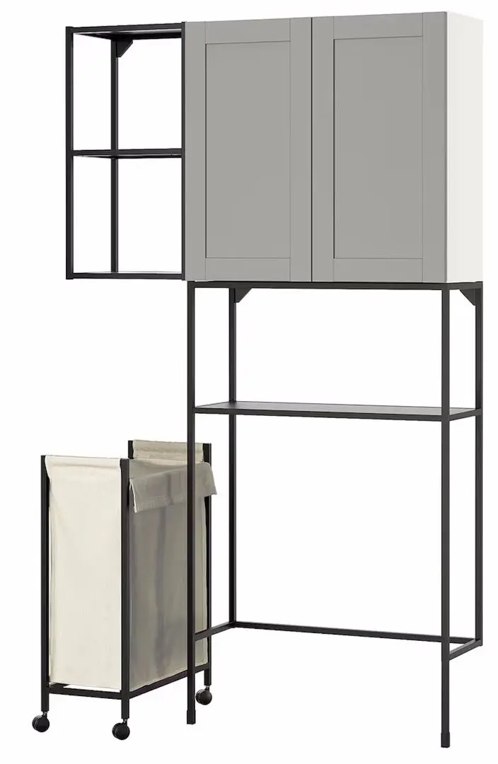 Sistem depozitare Ikea Enhet cu cadru 120x32x204 (Antracit/Gri) - 2