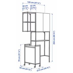 Sistem depozitare Ikea Enhet cu cadru 120x32x204 (Antracit/Gri) Thumb