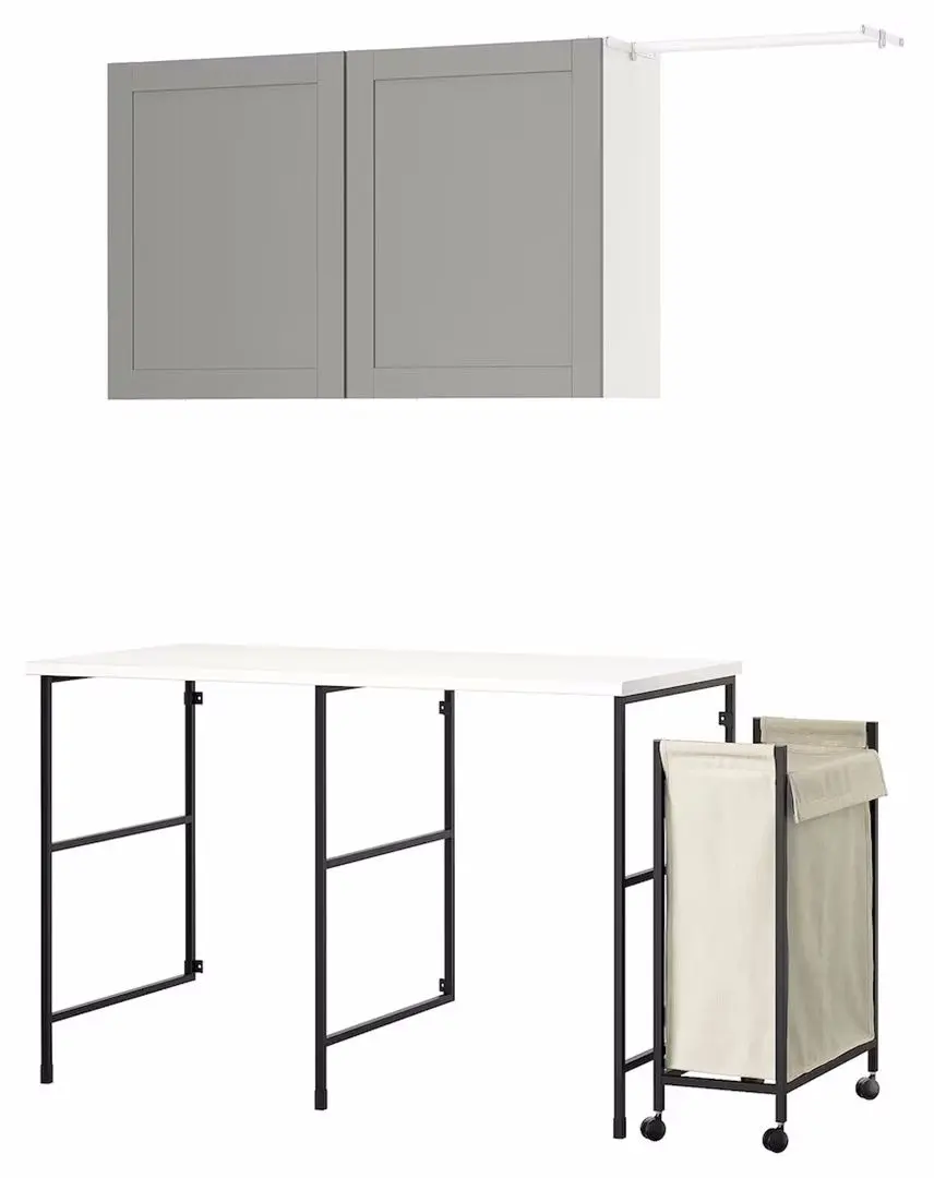 Set mobila pentru baie Ikea Enhet cu cadru 139x63.5 (Antracit/Gri)