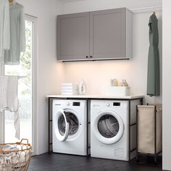 Комплект мебели для ванной Ikea Enhet с рамкой 139x63.5 (Антрацит/Серый)