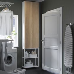 Sistem depozitare Ikea Enhet raft/corp 60x32x255 (Alb/Aspect Stejar)