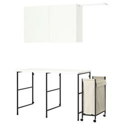 Set mobila pentru baie Ikea Enhet cu sina extensibila 139x63.5 (Antracit/Alb) Thumb