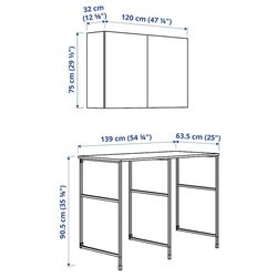 Set mobila pentru baie Ikea Enhet cu sina extensibila 139x63.5 (Antracit/Alb) Thumb
