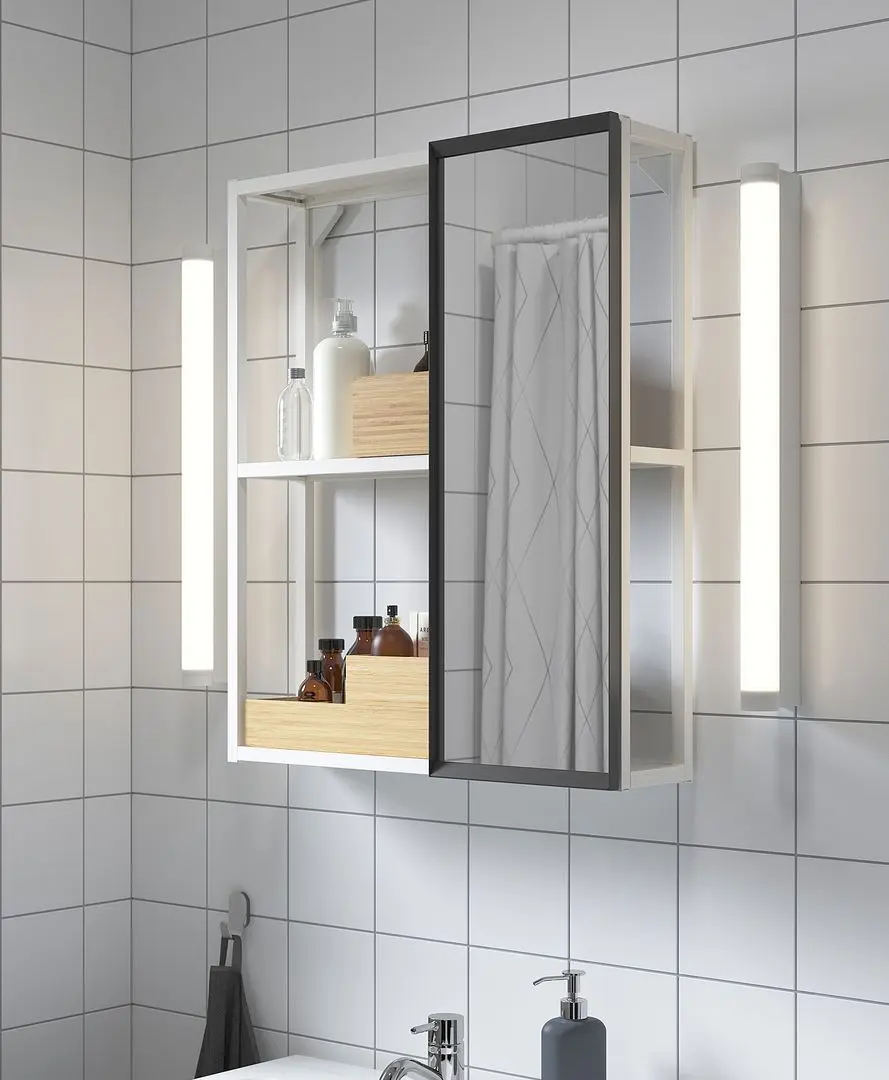 Etajera cu oglinda Ikea Enhet 60x17x75 (Alb)