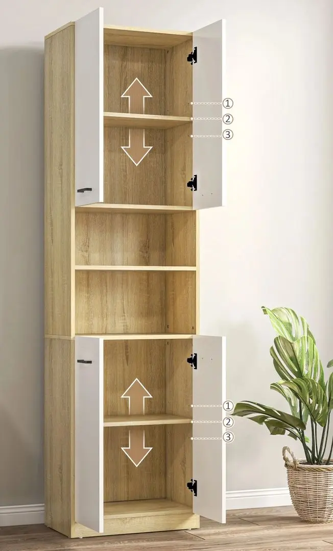 Шкаф Kleankin 834-529V01WT (White/Natural Wood)
