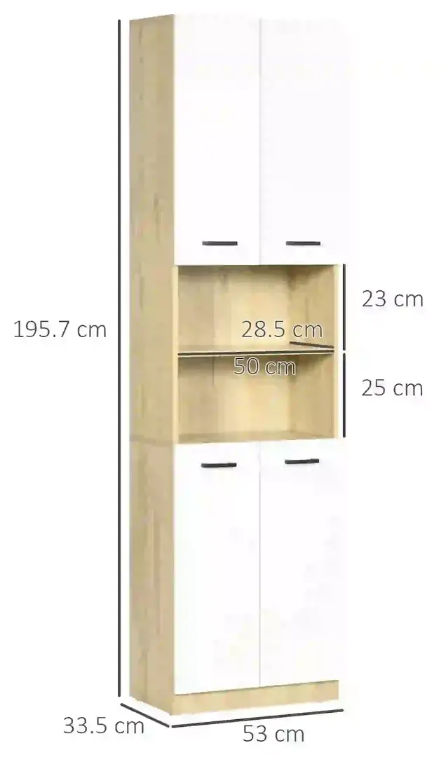 Шкаф Kleankin 834-529V01WT (White/Natural Wood)