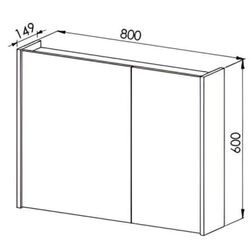 Шкаф с зеркалом Martat Venna 80 (White) Thumb