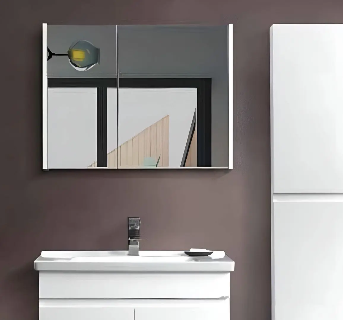 Шкаф с зеркалом Martat Venna 80 (White)