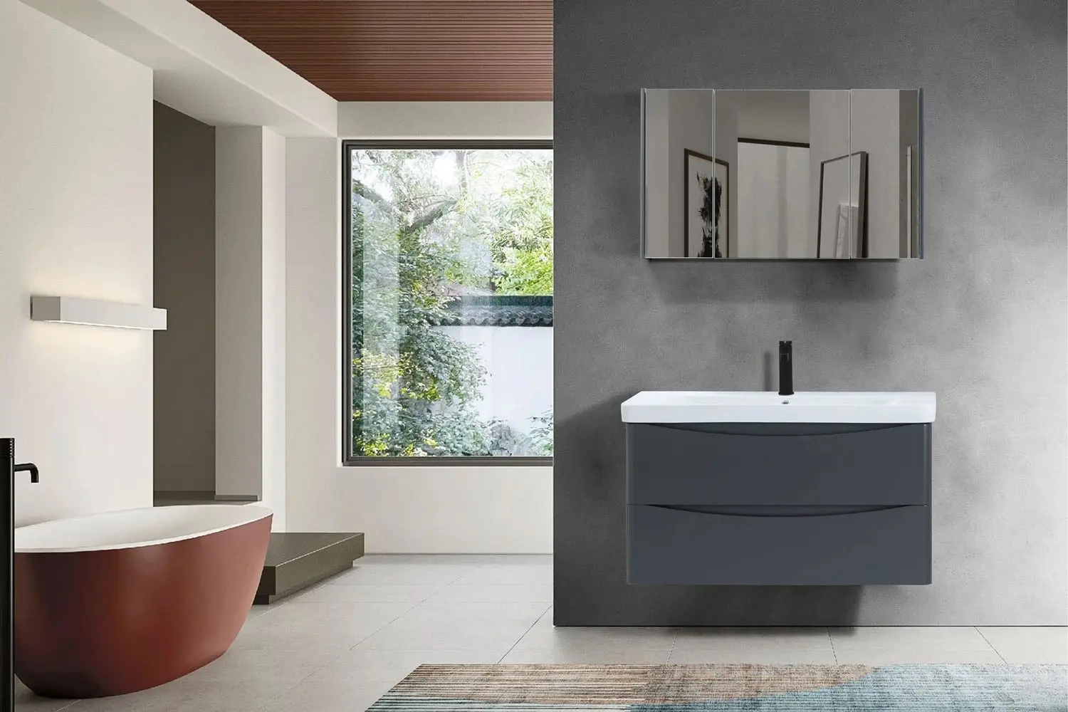 Шкаф с зеркалом Martat Zen 100 (Anthracite)