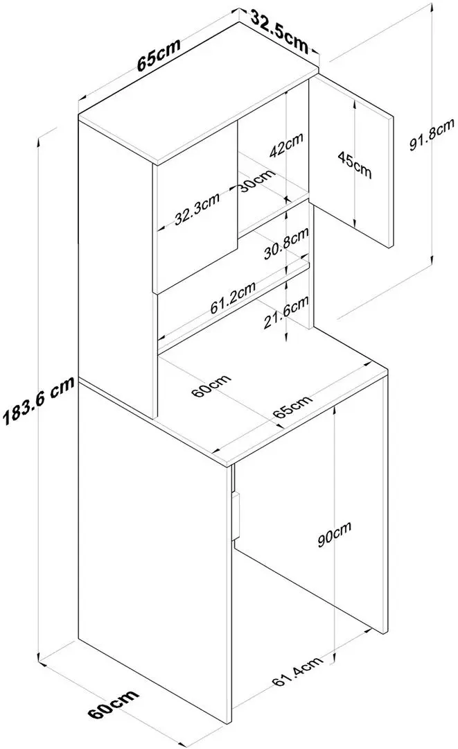 Dulap Mirage Meble KD101 (Anthracite/Walnut)