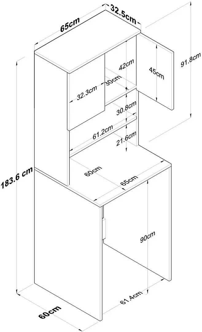 Шкаф Mirage Meble KD101 (White/Walnut)