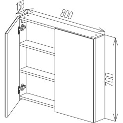 Dulap cu oglinda Bayro Optima 800x700 (White) Thumb