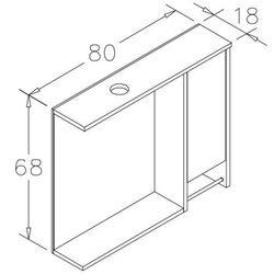 Шкаф с зеркалом Orka Aydos 85 (Retro Silver/White) Thumb