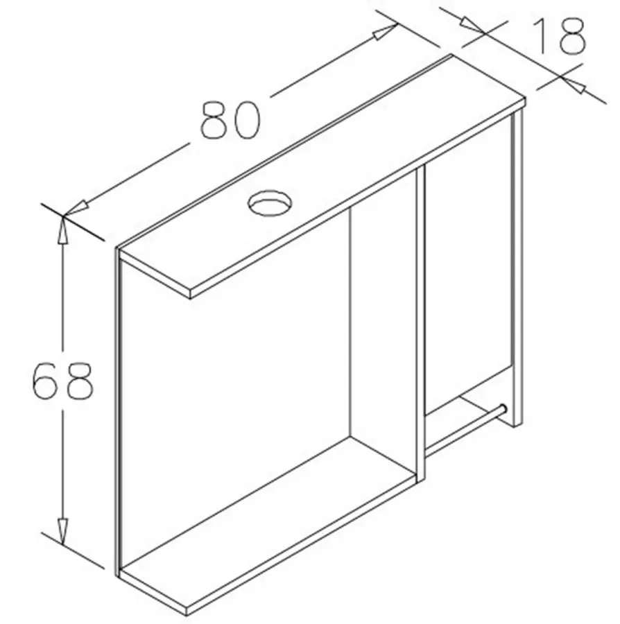 Шкаф с зеркалом Orka Aydos 85 (Retro Silver/White)