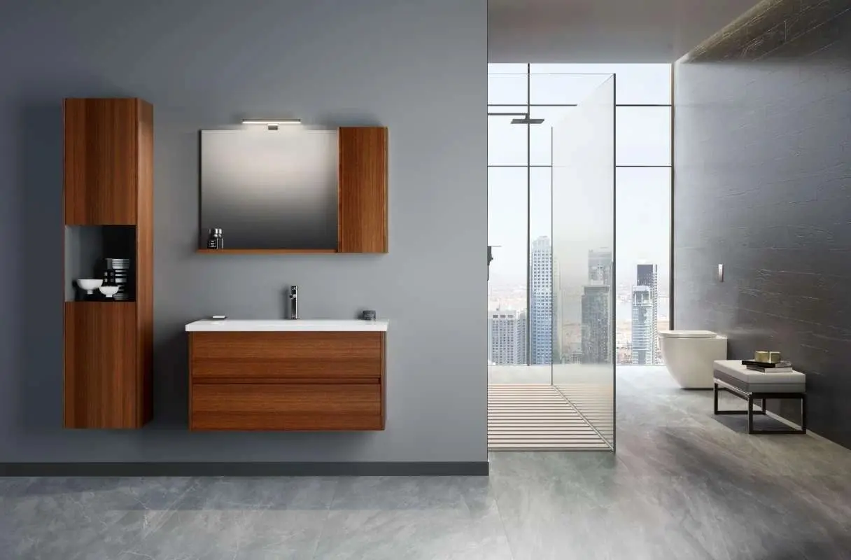 Dulap cu oglinda Orka Duden 100 (Odeon Red Walnut)