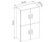 Dulap suspendat Prime Furniture 54F964E3F 60x29x93 cm (White/Dark Ash)