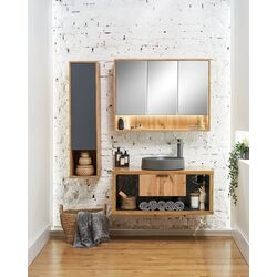 Dulap cu oglinda Sanelit 102 Taho LED 1000 (Wood) Thumb