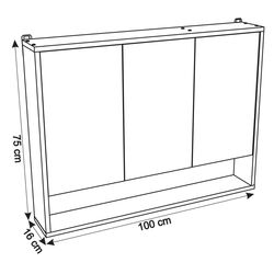 Dulap cu oglinda Sanelit 102 Taho LED 1000 (Wood) Thumb