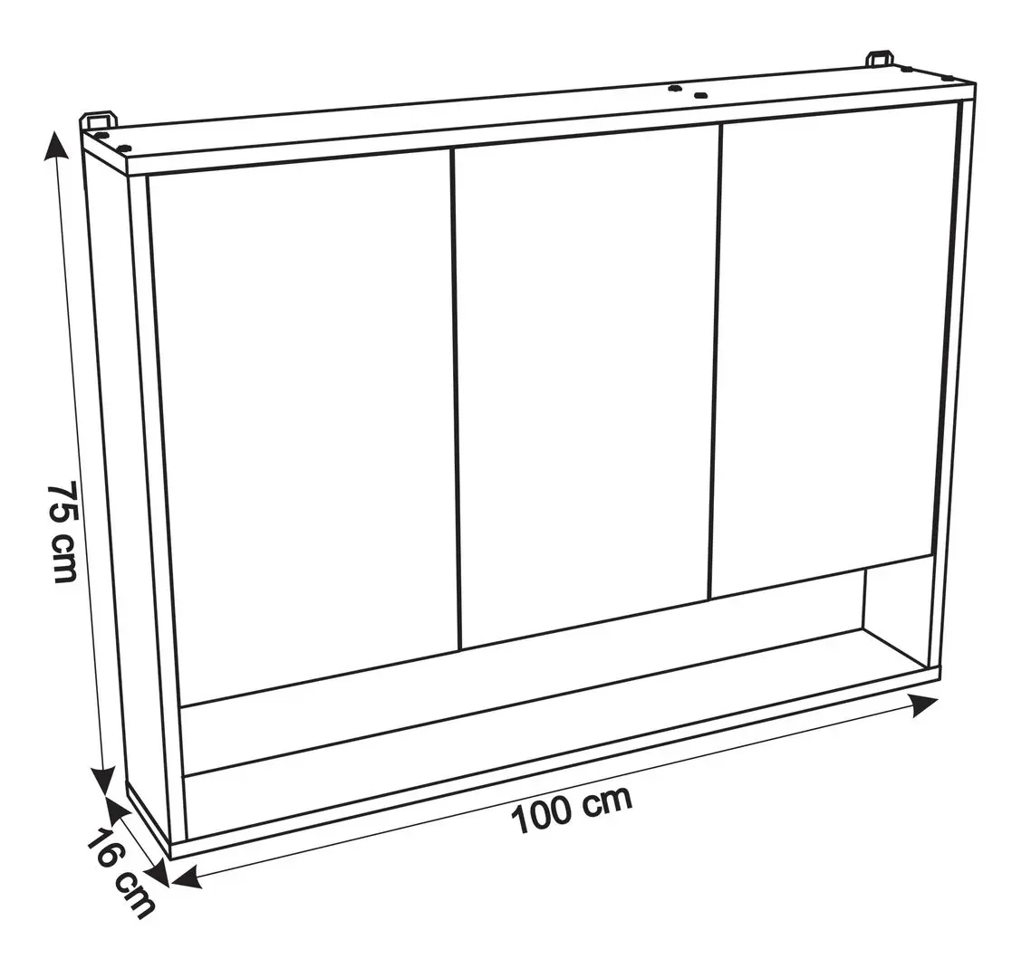 Dulap cu oglinda Sanelit 102 Taho LED 1000 (Wood)