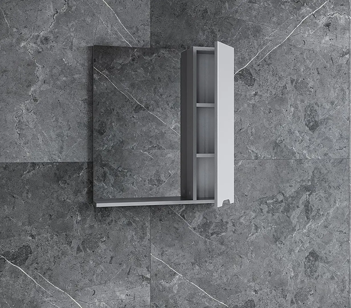 Dulap cu oglinda Supraten Dijon 60 Right (Grey)