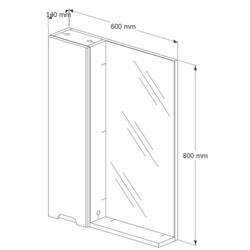 Dulap cu oglinda Supraten Dijon 60 Right (Grey) Thumb