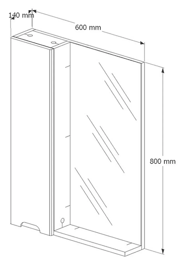 Dulap cu oglinda Supraten Dijon 60 Right (Grey)