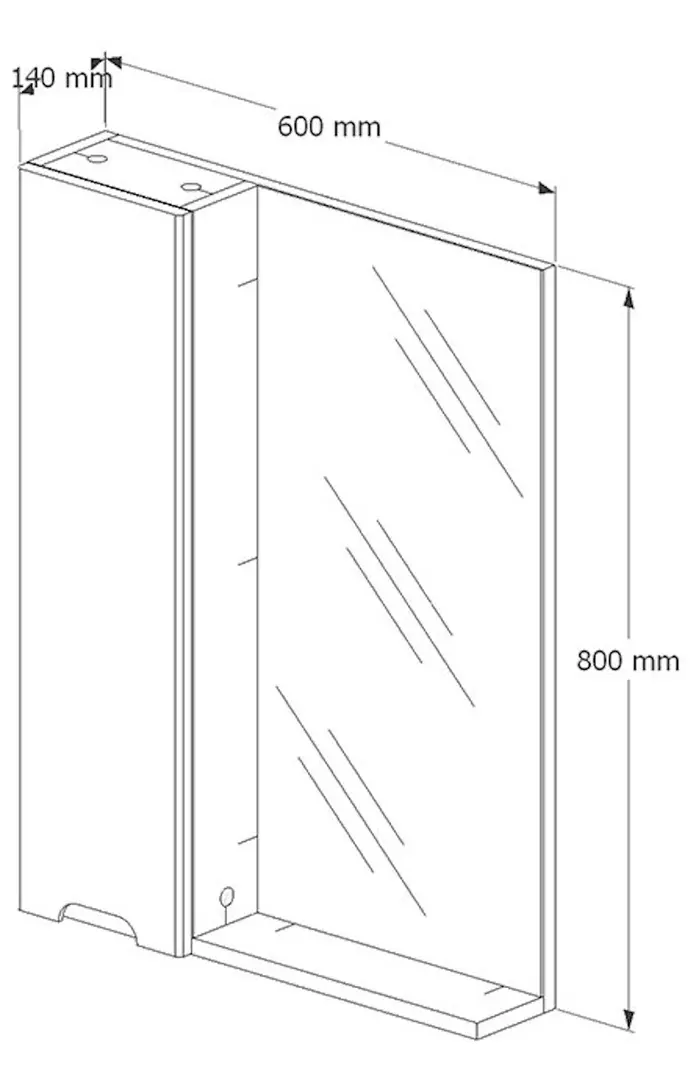 Dulap cu oglinda Supraten Dijon 60 Right (White)