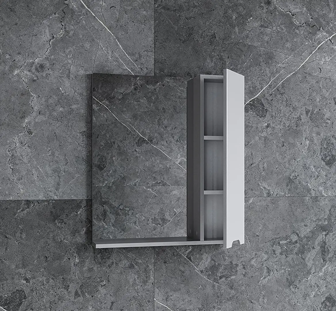 Dulap cu oglinda Supraten Dijon 75 Right (Grey)