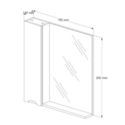 Dulap cu oglinda Supraten Dijon 75 Right (Grey) Thumb