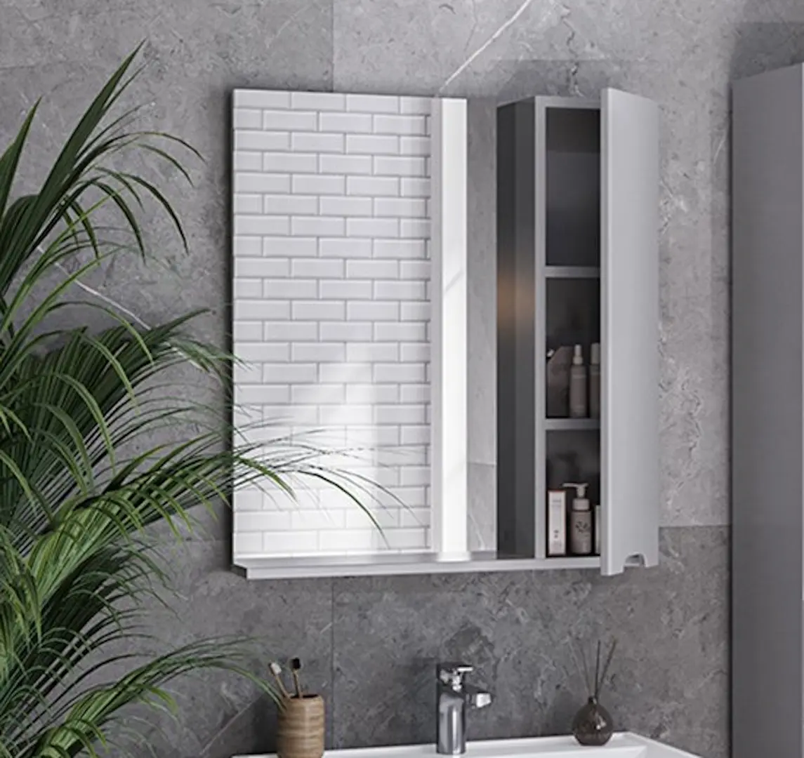 Dulap cu oglinda Supraten Dijon 75 Right (Grey)